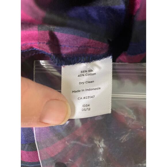 Talbots Plaid Faux Wrap Blouse with Side Zipper Size 4P - Picture 11 of 12